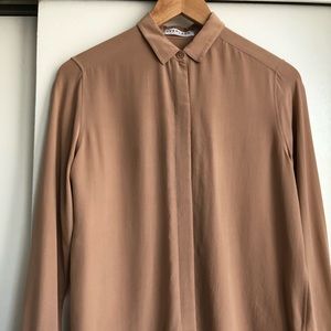 Everlane Nude / Blush Silk Shirt XS GUC